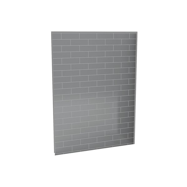 MAAX Utile 60-in x 32-in Ash Grey Alcove Shower Kit with Left Drain - 4-Piece