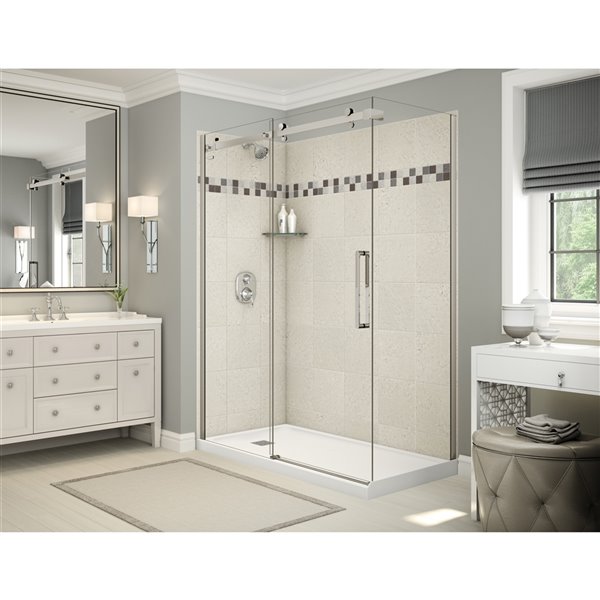 MAAX Utile Corner Shower Kit with Left Drain 60in x 32in x 84in