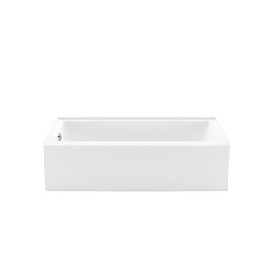 MAAX Bosca Access 60-in x 30-in White Acrylic Alcove Bathtub with Left Drain and Anti-Slip Floor