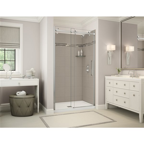 MAAX Utile Alcove Shower Kit with Central Drain 48in x 32in
