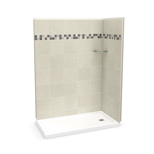 MAAX Utile Corner Shower Kit with Right Drain 60in x 32in x 84in