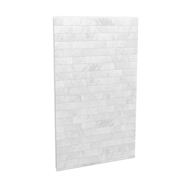 MAAX Utile 48-in x 32-in x 84-in Marble Carrara Rectangular Corner Shower Kit with Centre Drain - 3-Piece