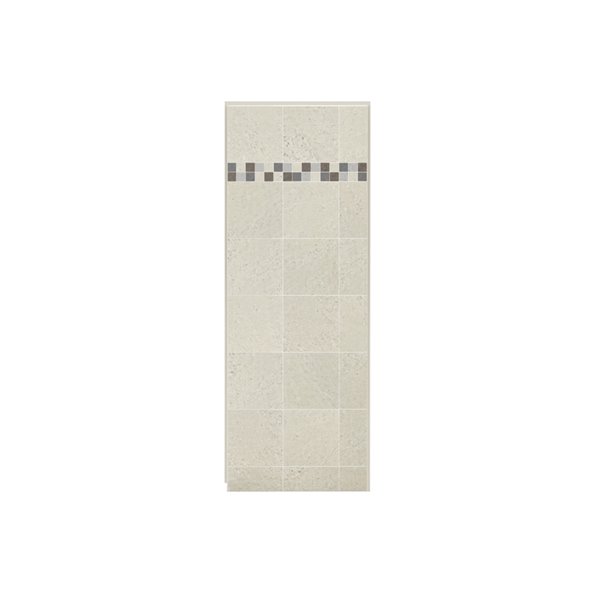 MAAX Utile Alcove Shower Kit with Left Drain - 60-in x 32-in - Stone Sahara - 4-Piece
