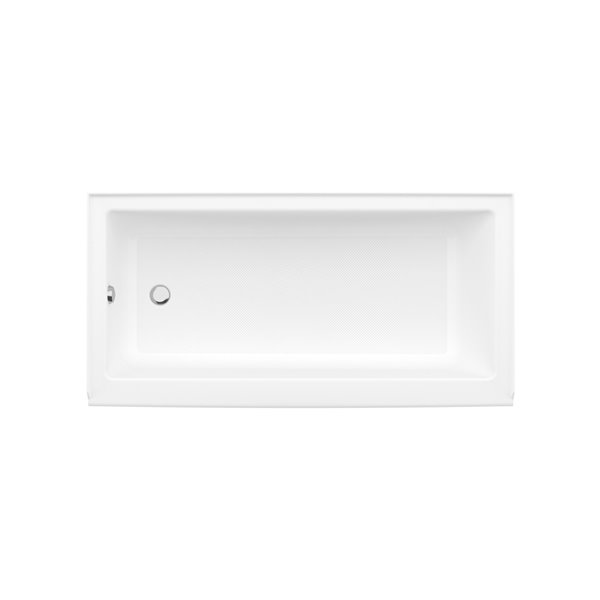 MAAX Bosca Access 60-in x 30-in White Acrylic Above-the-Floor Rough Alcove Bathtub with Left Drain and Anti-Slip Floor
