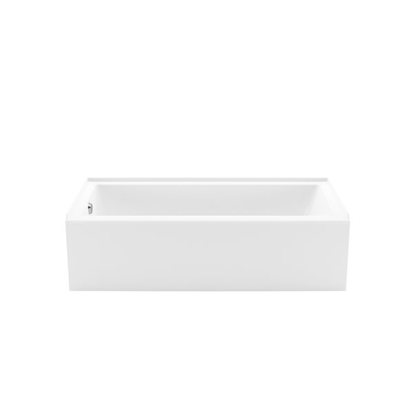 MAAX Bosca Access 60-in x 30-in White Acrylic Above-the-Floor Rough Alcove Bathtub with Left Drain and Anti-Slip Floor