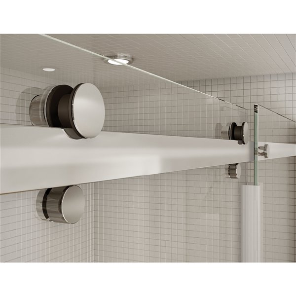 MAAX Utile Alcove Shower Kit with Central Drain - 48-in x 32-in - Stone Sahara/Chrome - 5-Piece