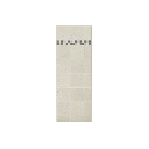 MAAX Utile Alcove Shower Kit with Right Drain - 60-in x 32-in - Stone Sahara - 4-Piece