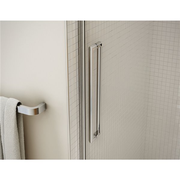 MAAX Utile Alcove Shower Kit with Left Drain - 60-in x 32-in - Thunder Grey/Chrome - 5-Piece