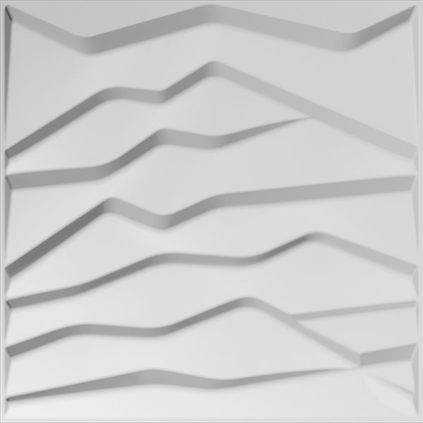 Dundee Decor Falkirk Fifer Abstract Hills 3D Wall Panel - 1.6-ft x 1.6-ft - Off-White - 5-Pack