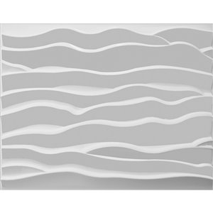 Dundee Decor Falkirk Fifer Abstract Waves 3D Wall Panel - 2.6-ft x 2.1-ft - Off-White - 1-Pack