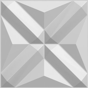 Dundee Decor Falkirk Fifer Geometric Diamonds 3D Wall Panel - 1.6-ft x 1.6-ft - Off-White - 5-Pack