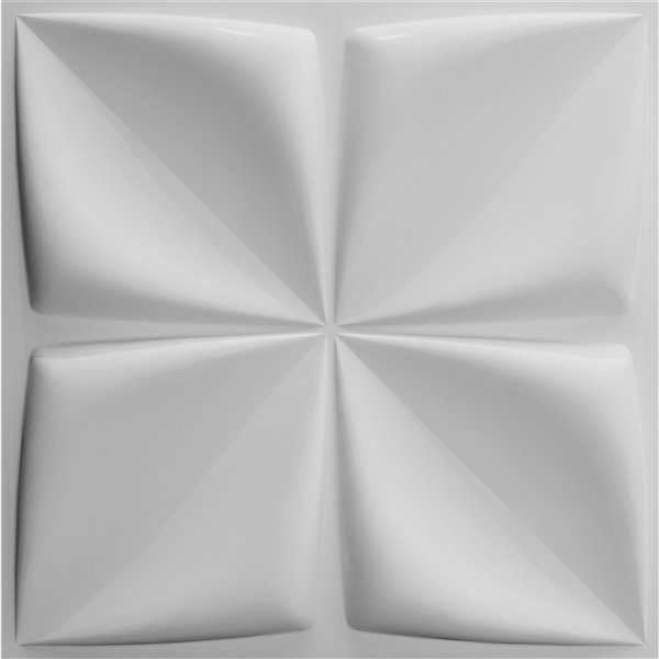 Dundee Decor Falkirk Fifer Geometric Flowers 3D Wall Panel - 1.6-ft x 1.6-ft - Off-White - 5-Pack