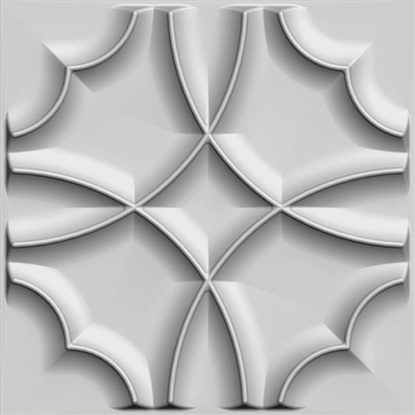 Dundee Decor Falkirk Fifer Quatrefoil Clover 3D Wall Panel - 1.6-ft x 1.6-ft - Off-White - 10-Pack