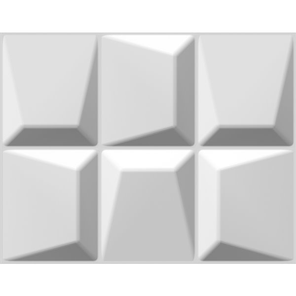 Dundee Decor Falkirk Fifer Abstract Stones 3D Wall Panel - 2.6-ft x 2.1-ft - Off-White - 10-Pack