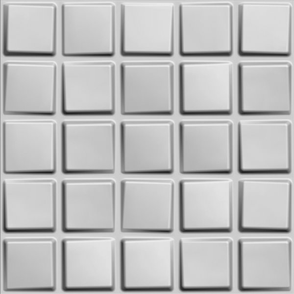 Dundee Decor Falkirk Fifer Geometric Cubes 3D Wall Panel - 1.6-ft x 1.6-ft - Off-White - 10-Pack