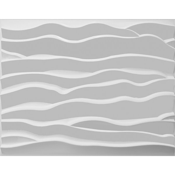 Dundee Decor Falkirk Fifer Abstract Waves 3D Wall Panel - 2.6-ft x 2.1-ft - Off-White - 10-Pack