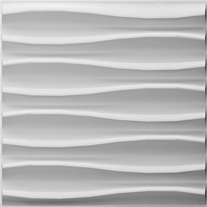 Dundee Decor Falkirk Fifer Abstract Waves 3D Wall Panel - 1.6-ft x 1.6-ft - Off-White - 1-Pack