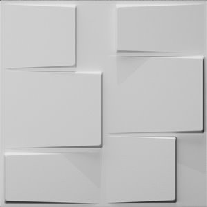 Dundee Decor Falkirk Fifer Geometric Steps 3D Wall Panel - 1.6-ft x 1.6-ft - Off-White - 1-Pack