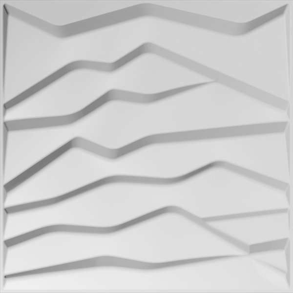 Dundee Decor Falkirk Fifer Abstract Hills 3D Wall Panel - 1.6-ft x 1.6-ft - Off-White - 10-Pack