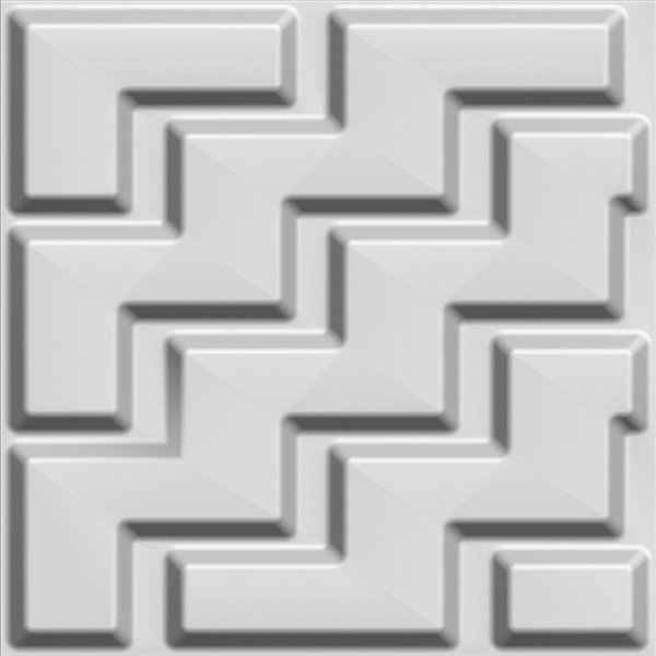 Dundee Decor Falkirk Fifer Chevron Zigzag 3D Wall Panel - 1.6-ft x 1.6-ft - Off-White - 5-Pack