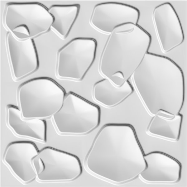 Dundee Decor Falkirk Fifer Abstract Minimalist 3D Wall Panel - 1.6-ft x 1.6-ft - Off-White - 10-Pack