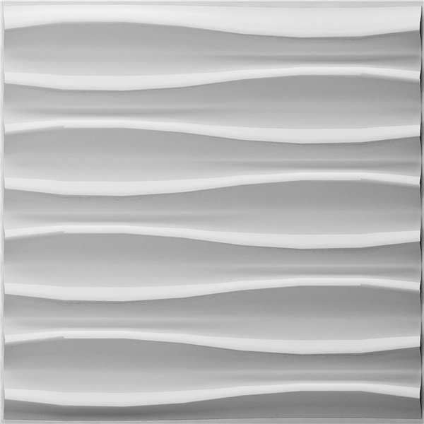 Dundee Decor Falkirk Fifer Abstract Waves 3D Wall Panel - 1.6-ft x 1.6-ft - Off-White - 10-Pack