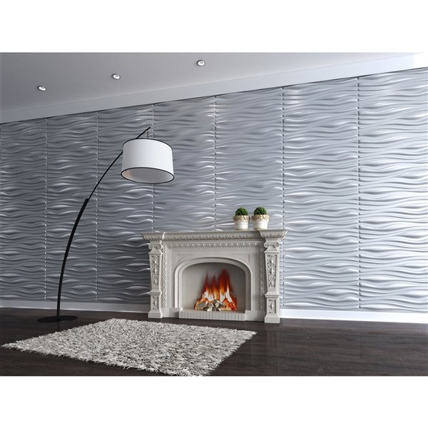Dundee Decor Falkirk Fifer Abstract Dune 3D Wall Panel - 2.6-ft x 2.1-ft - Off-White - 1-Pack