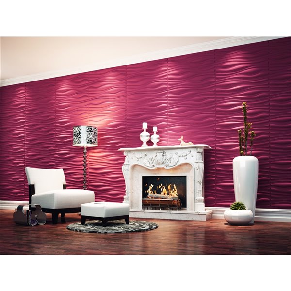 Dundee Decor Falkirk Fifer Abstract Dune 3D Wall Panel - 2.6-ft x 2.1-ft - Off-White - 1-Pack