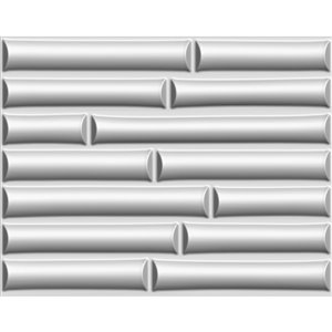 Dundee Decor Falkirk Fifer Abstract Bamboo Shoots 3D Wall Panel - 2.6-ft x 2.1-ft - Off-White - 1-Pack