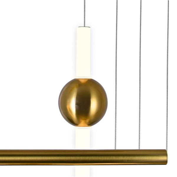 CWI Lighting Baton LED Modern Island Chandelier - Brass