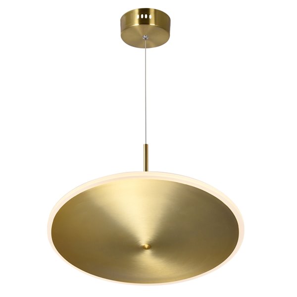 CWI Lighting Ovni LED Pendant Light - 16-in - Brass