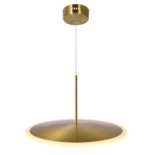 CWI Lighting Ovni LED Pendant Light - 16-in - Brass