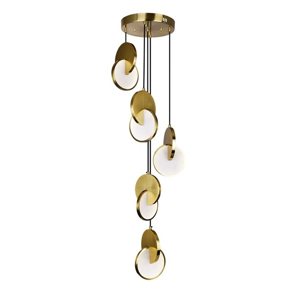 Image of Cwi Lighting | Tranche Led Pendant - 18-In - Brushed Brass | Rona