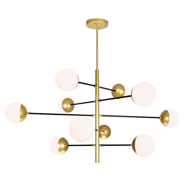 CWI Lighting Compass 10-Light Chandelier with Medallion - Gold