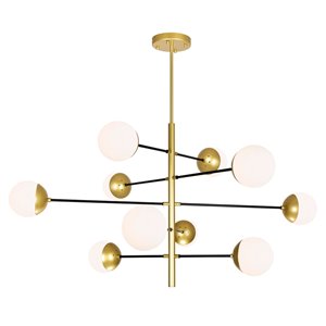 CWI Lighting Compass 10-Light Chandelier with Medallion - Gold