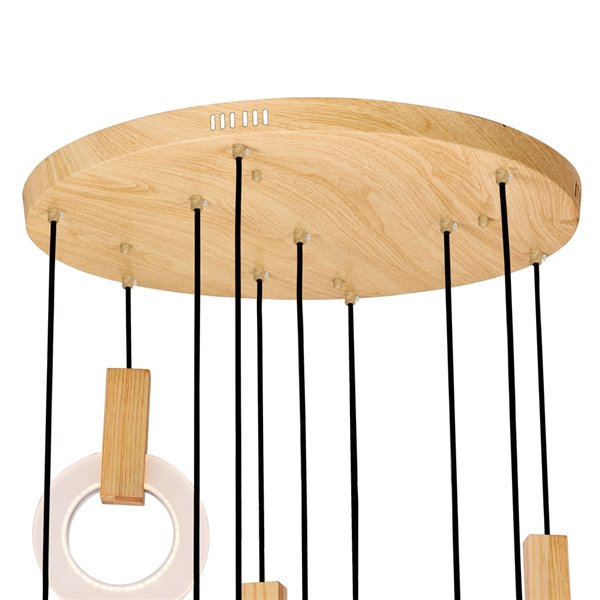 CWI Lighting Anello LED Pendant Light - 32-in - White Oak