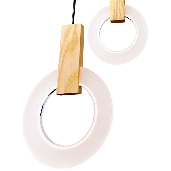 CWI Lighting Anello LED Pendant Light - 32-in - White Oak