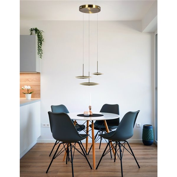 CWI Lighting Ovni LED Pendant Light - 22-in - Brass