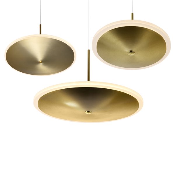 CWI Lighting Ovni LED Pendant Light - 22-in - Brass