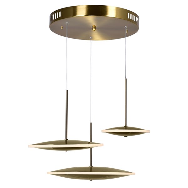 CWI Lighting Ovni LED Pendant Light - 22-in - Brass