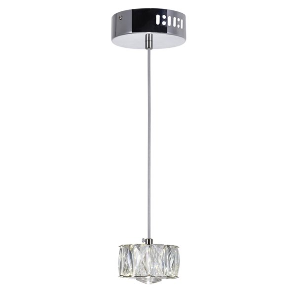 CWI Lighting Milan LED Mini Pendant Light - 4-in - Chrome