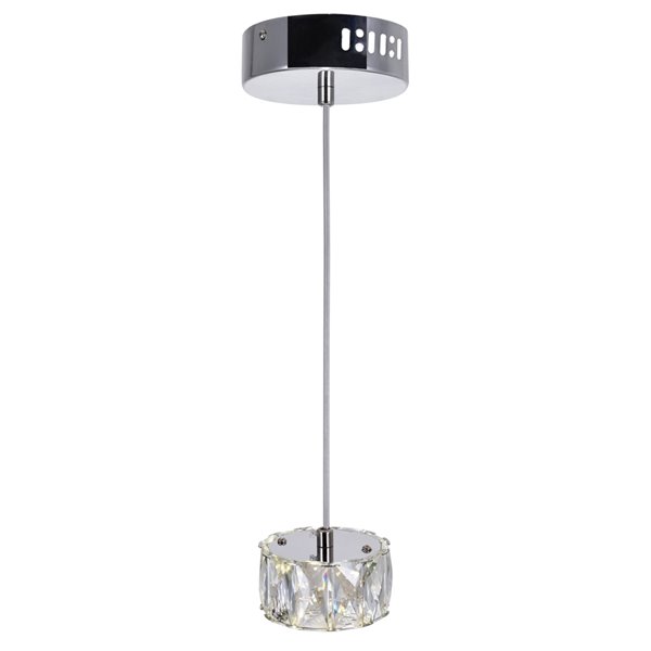 CWI Lighting Milan LED Mini Pendant Light - 4-in - Chrome