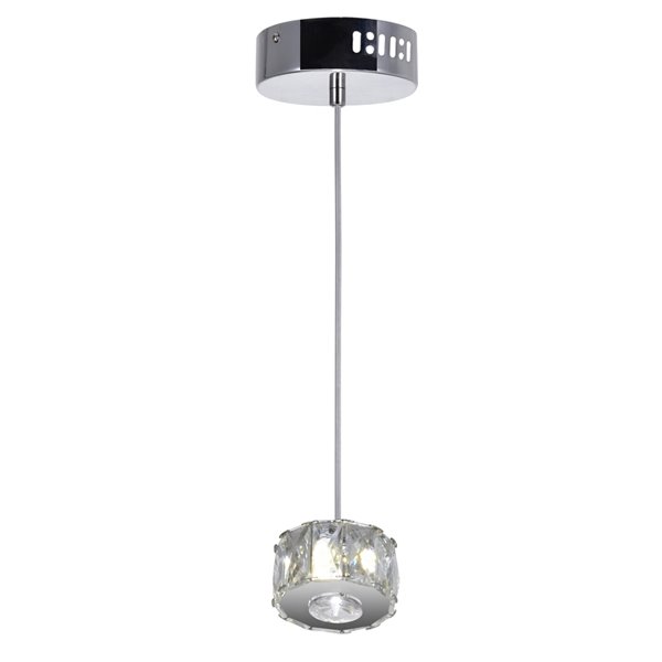CWI Lighting Milan LED Mini Pendant Light - 4-in - Chrome