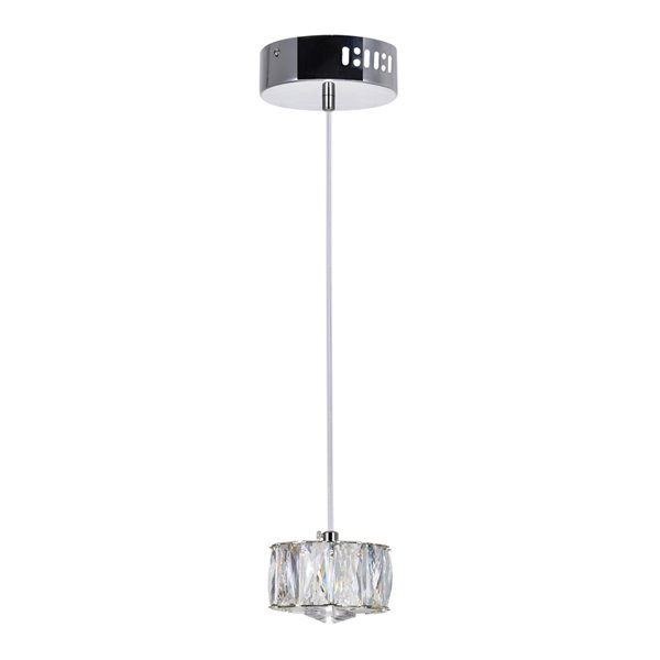 CWI Lighting Milan LED Mini Pendant Light - 4-in - Chrome