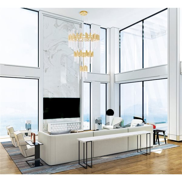 CWI Lighting Orgue 123-Light Chandelier - Gold