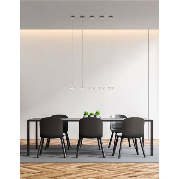 CWI Lighting Milan LED Mini Pendant Light - 6-in - Chrome