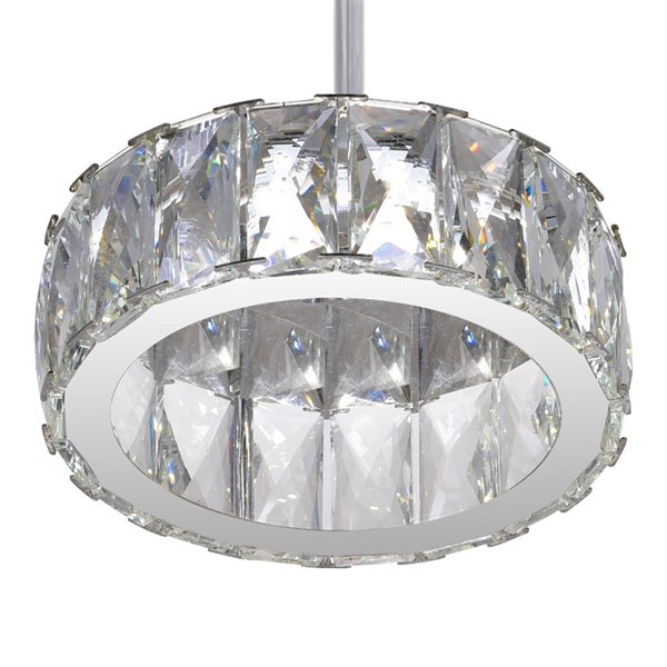 CWI Lighting Milan LED Mini Pendant Light - 6-in - Chrome