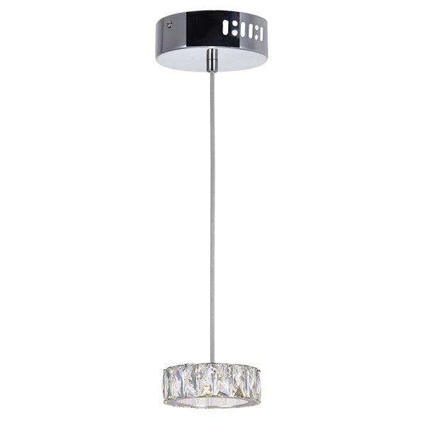 CWI Lighting Milan LED Mini Pendant Light - 6-in - Chrome