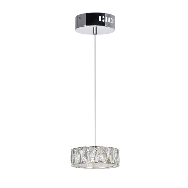 CWI Lighting Milan LED Mini Pendant Light - 6-in - Chrome