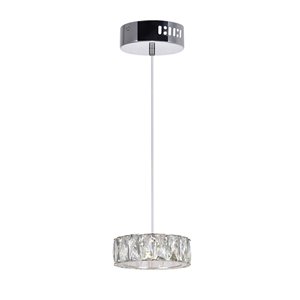 CWI Lighting Milan LED Mini Pendant Light - 6-in - Chrome